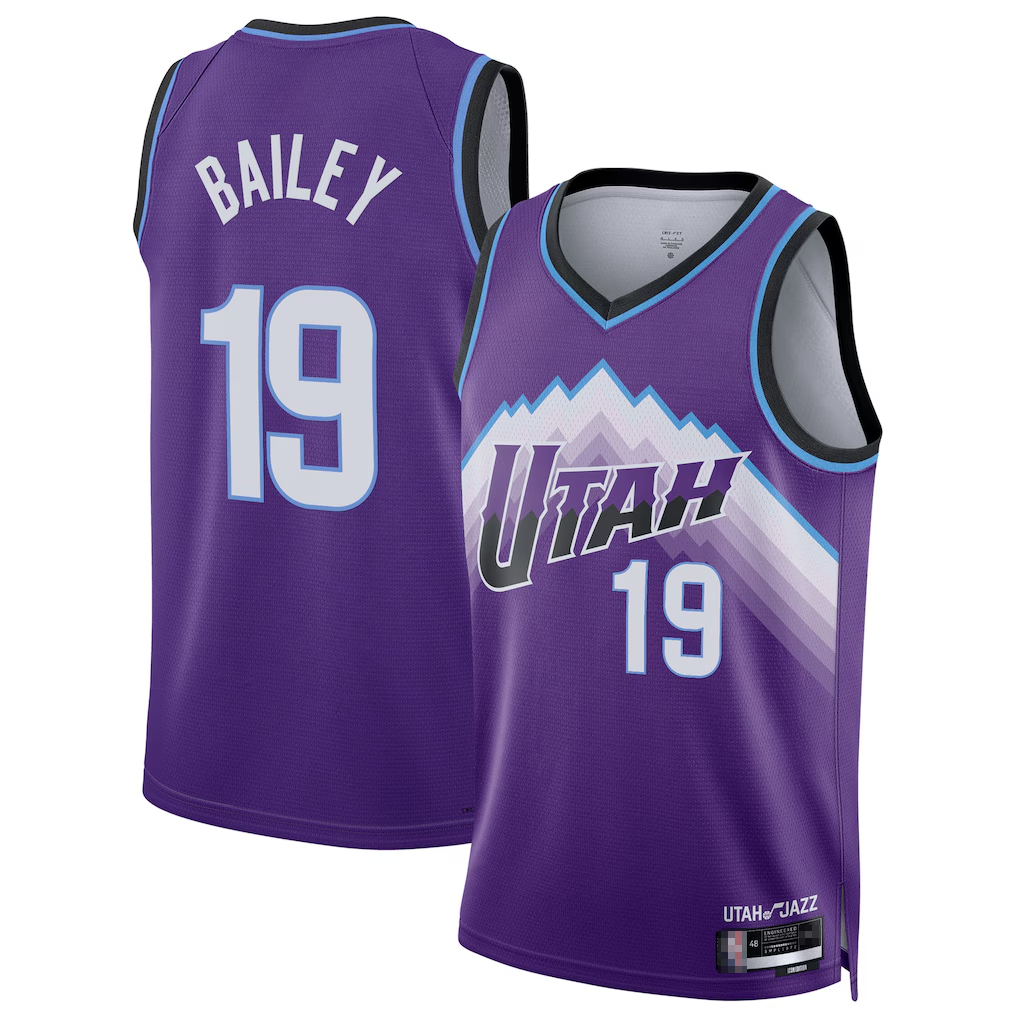 Friene U.Jazz #19 Ace Bailey Purple Swingman Stitched Jerseys - Icon Edition
