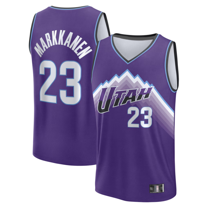 Friene U.Jazz #23 Lauri Markkanen Purple Fast Break Replica Stitched Jerseys - Icon Edition