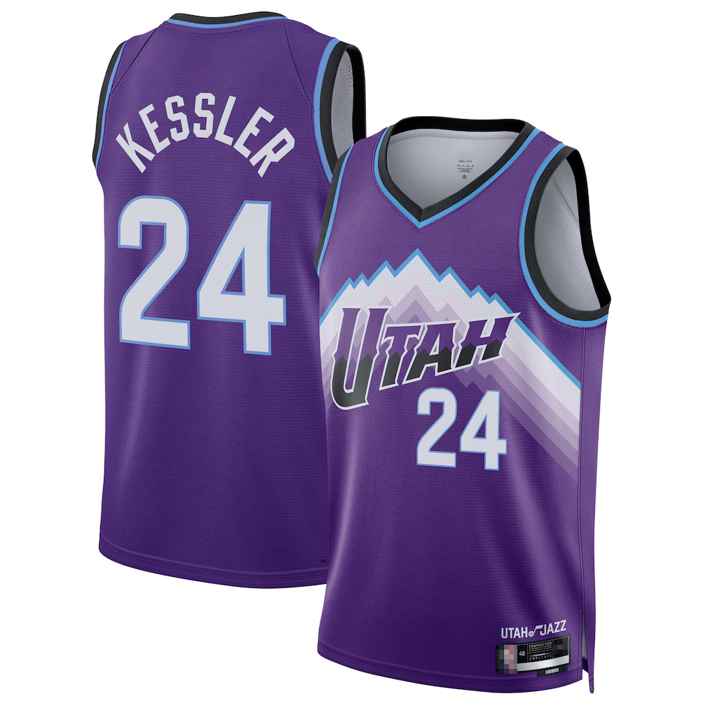 Friene U.Jazz #24 Walker Kessler Purple Swingman Stitched Jerseys- Icon Edition