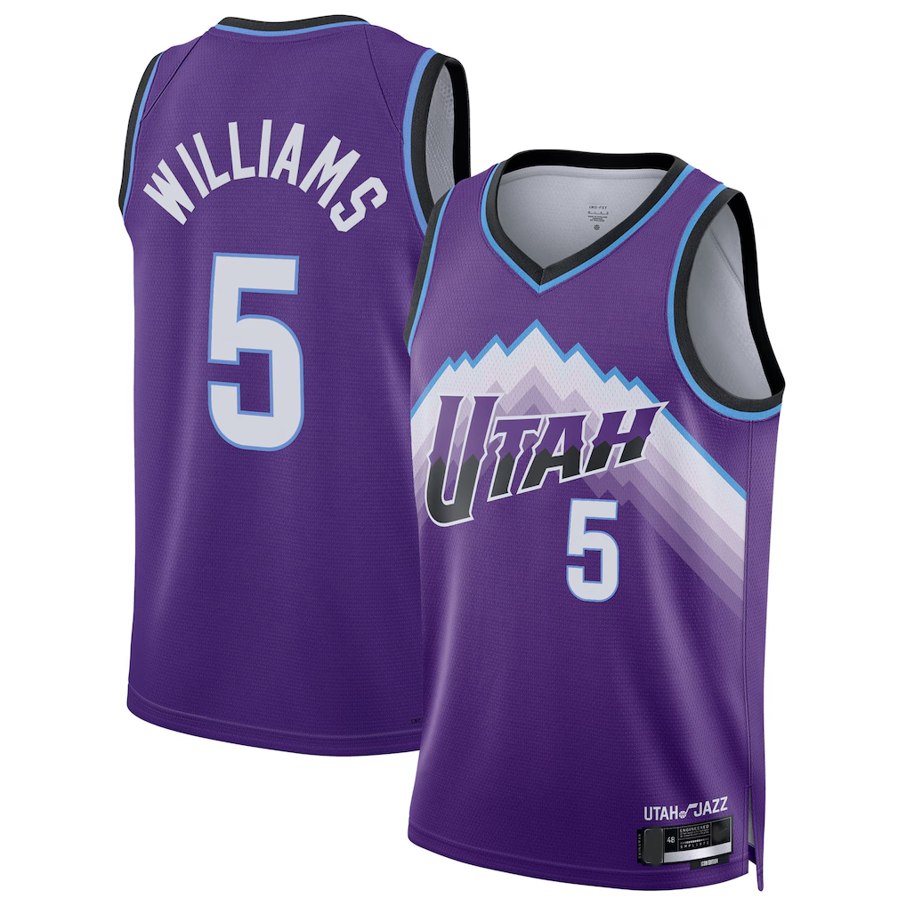 Friene U.Jazz #5 Cody Williams Purple Swingman Stitched Jerseys - Icon Edition