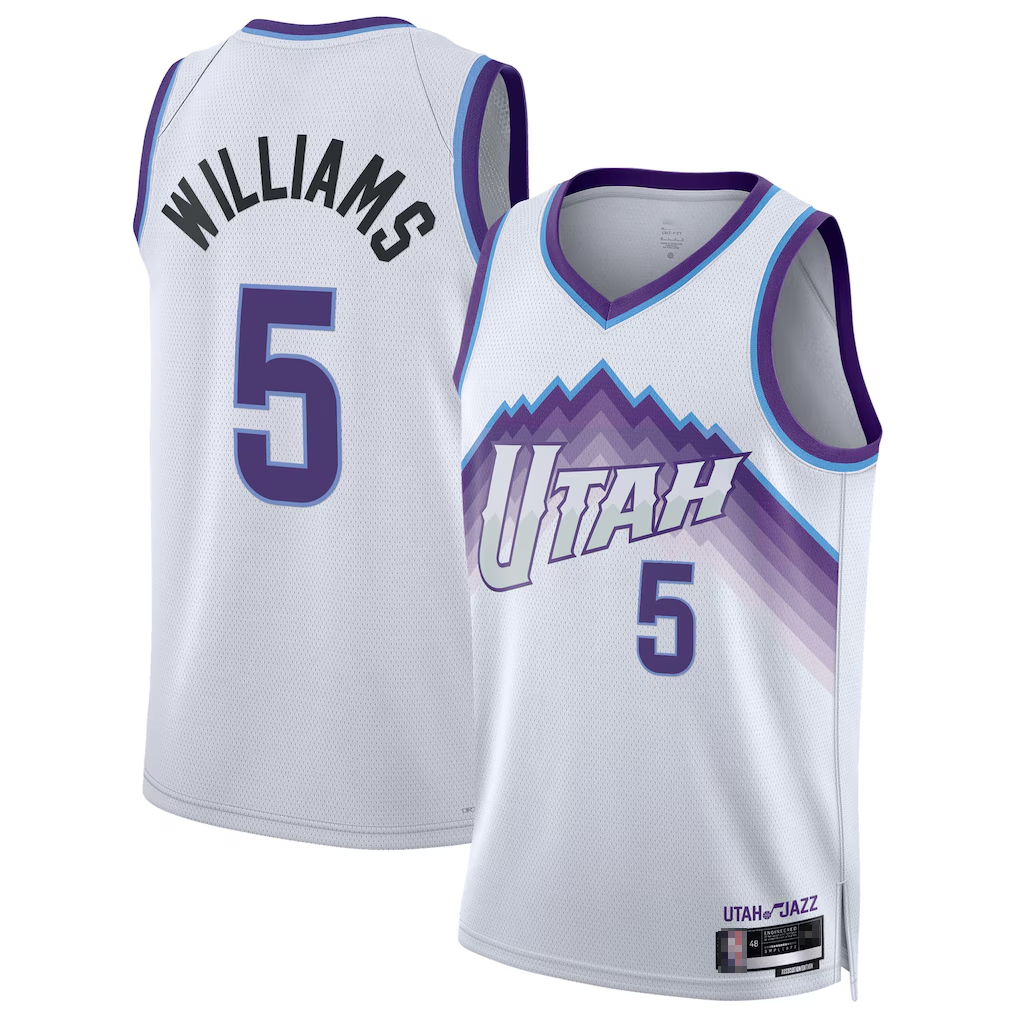 Friene U.Jazz #5 Cody Williams White Swingman Stitched Jerseys - Association Edition