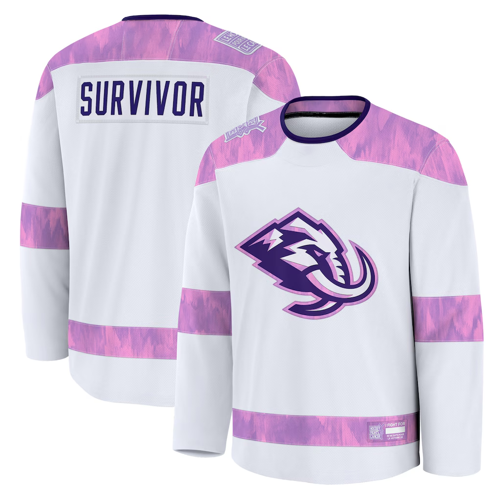 Friene U.Mammoth White Hockey Fights Cancer Survivor Practice Jerseys