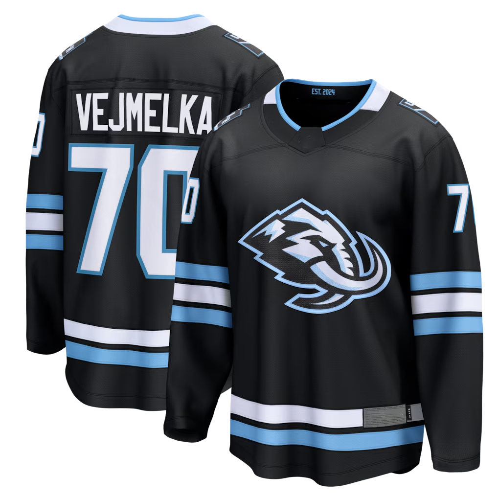 Friene U.Mammoth #70 Karel Vejmelka Black Home Breakaway Jerseys
