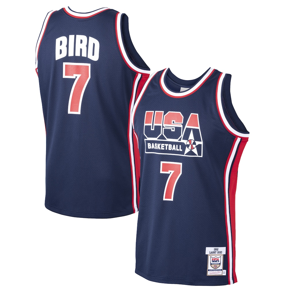 Friene USA Basketball #7 Larry Bird Mitchell & Ness Navy 1992 Dream Team Authentic Jerseys