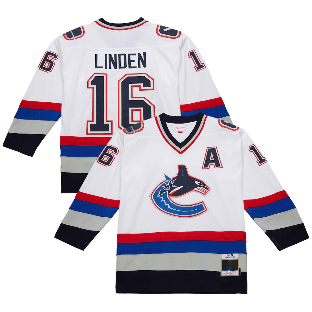 Friene V.Canucks #16 Trevor Linden White 2003-04 Power Play Jerseys