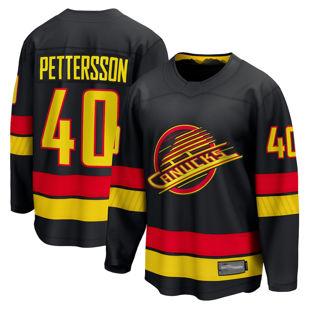 Friene V.Canucks #40 Elias Pettersson Black Breakaway Jerseys