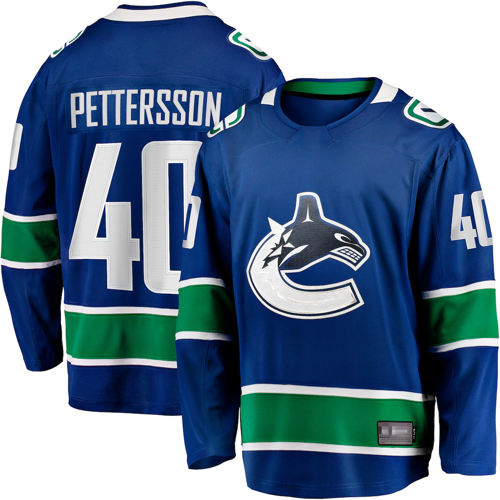 Friene V.Canucks #40 Elias Pettersson Blue Home Breakaway Jerseys