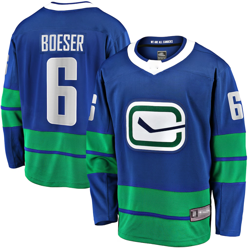Friene V.Canucks #6 Brock Boeser Blue Breakaway Jerseys