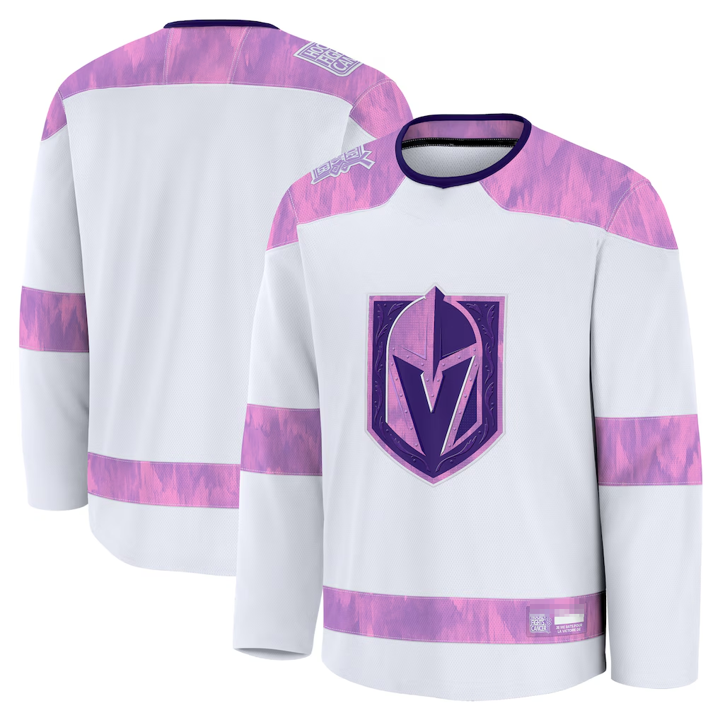 Friene VG.Knights White 2024 Hockey Fights Cancer Practice Jerseys