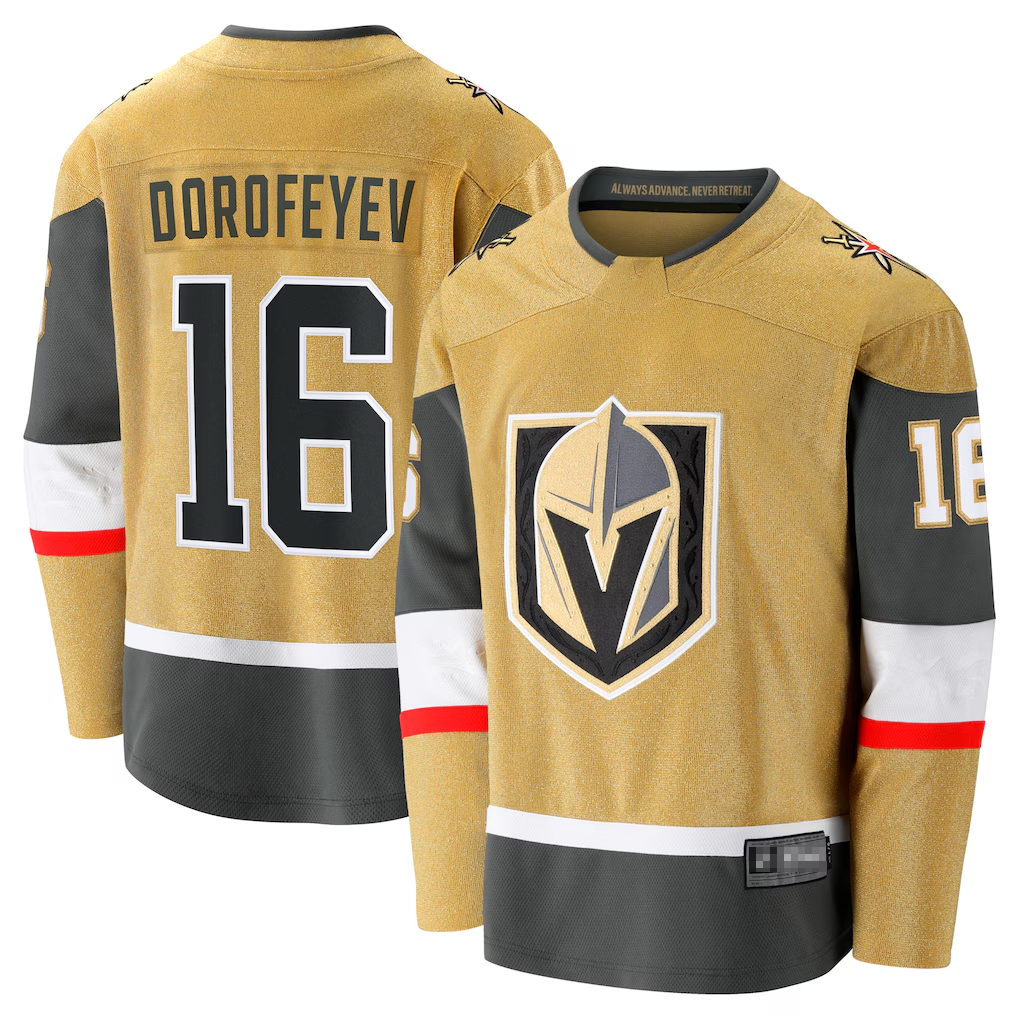 Friene VG.Knights #16 Pavel Dorofeyev Gold Premier Breakaway Player Jerseys