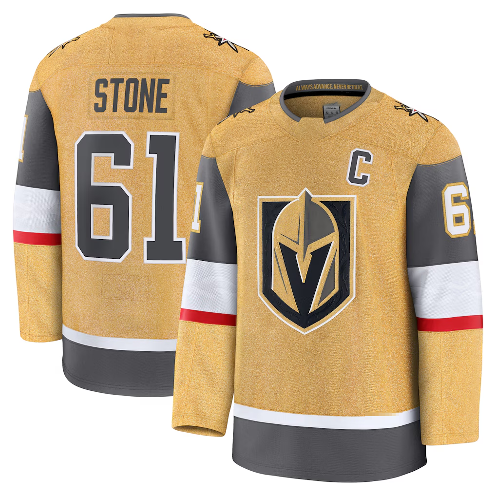 Friene VG.Knights #61 Mark Stone Gold Home Premium Jerseys