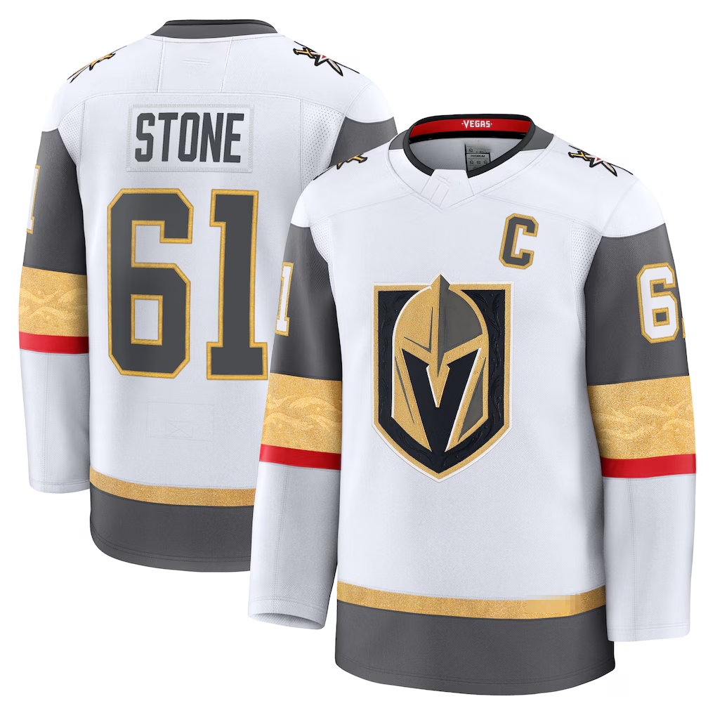 Friene VG.Knights #61 Mark Stone White Away Premium Jerseys