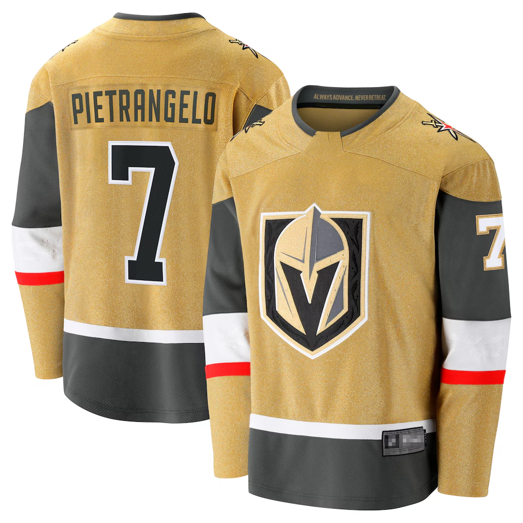 Friene VG.Knights #7 Alex Pietrangelo Gold Home Breakaway Jerseys