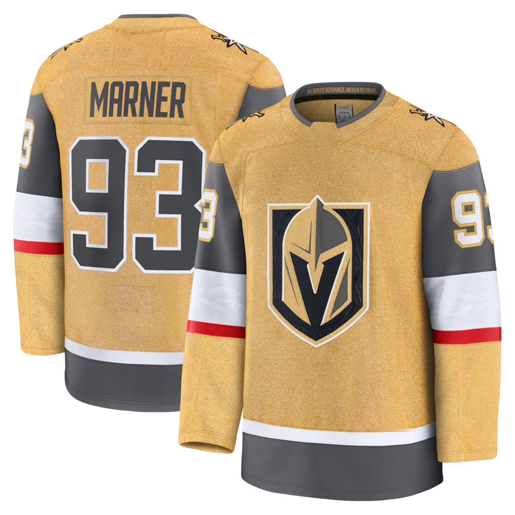Friene VG.Knights #93 Mitch Marner Gold Home Premium Jerseys