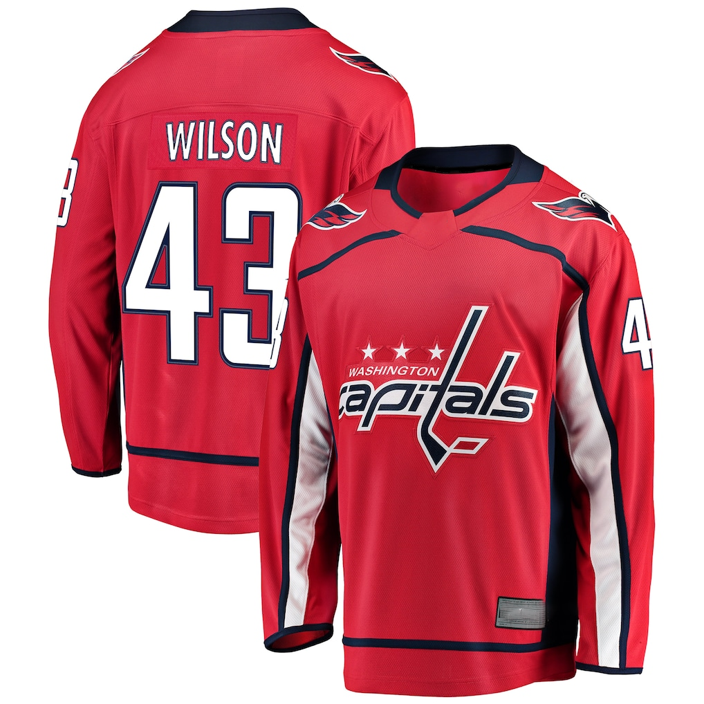 Friene W.Capitals #43 Tom Wilson Red Home Breakaway Player Jerseys