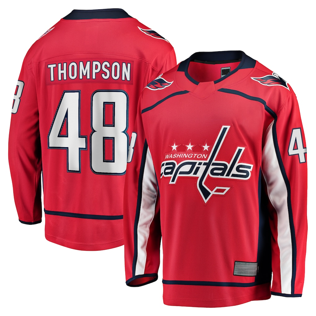 Friene W.Capitals #48 Logan Thompson Red Home Premier Breakaway Player Jerseys