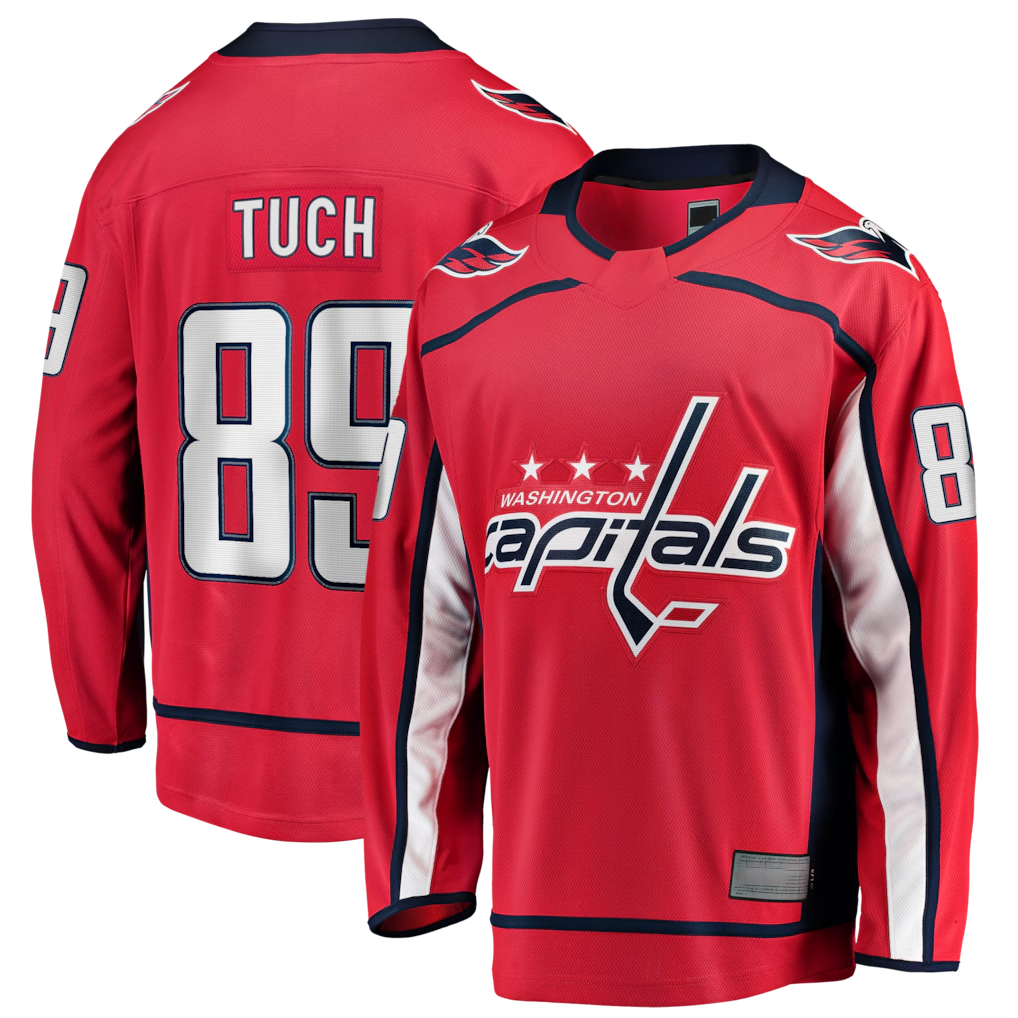 Friene W.Capitals #89 Alex Tuch Red Home Breakaway Jerseys