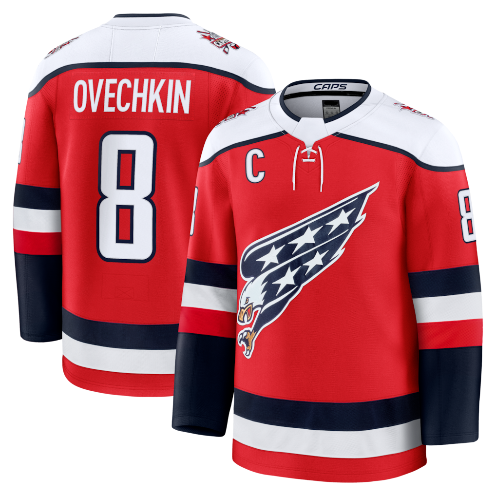 Friene W.Capitals #8 Alexander Ovechkin Red Alternate Premium Player Jerseys