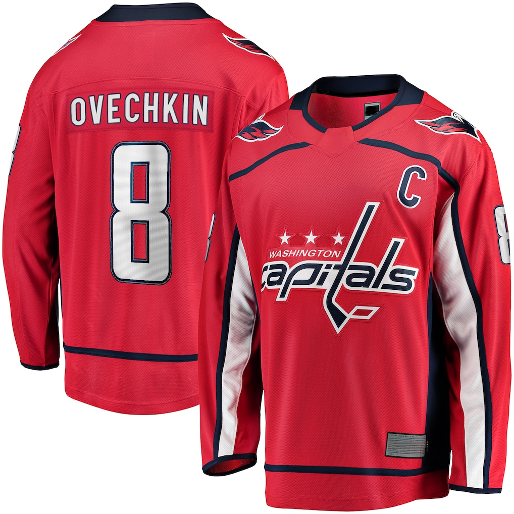 Friene W.Capitals #8 Alexander Ovechkin Red Captain Patch Home Breakaway Jerseys
