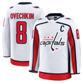 Friene W.Capitals #8 Alexander Ovechkin White Away Premium Jerseys