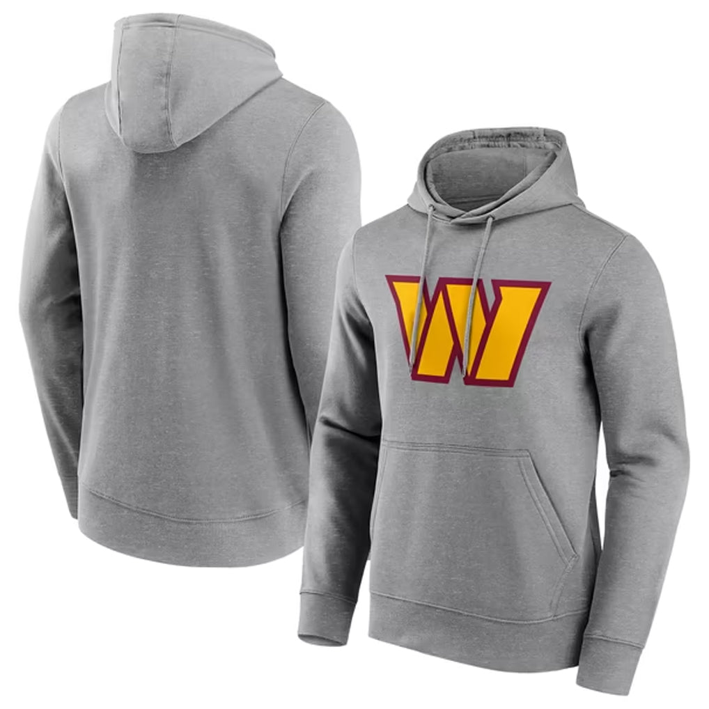 Friene W.Commanders Gray LOGO Pullover Hoodies Game Blank Player Stitched Jerseys