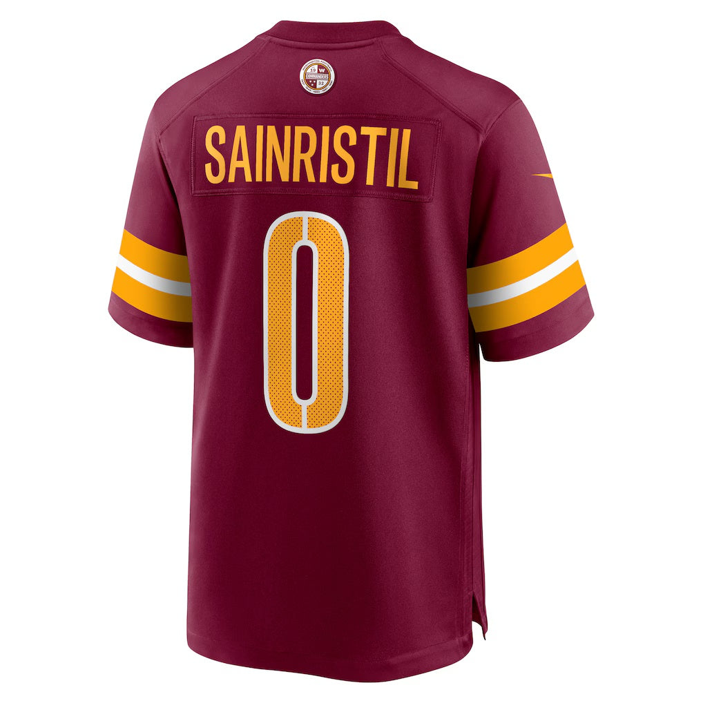 Friene W.Commanders #0 Mike Sainristil Burgundy Game Stitched Jerseys