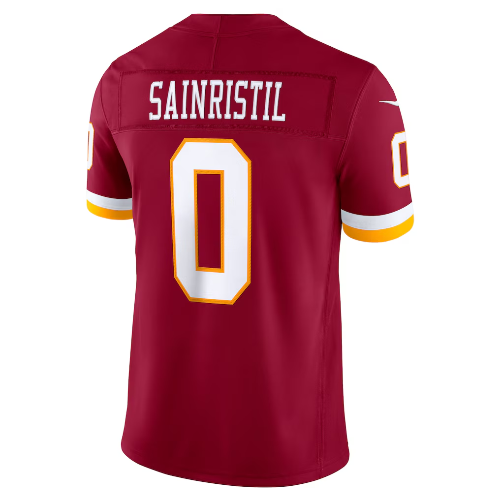 Friene W.Commanders #0 Mike Sainristil Burgundy Team Vapor F.U.S.E. Stitched Limited Jerseys