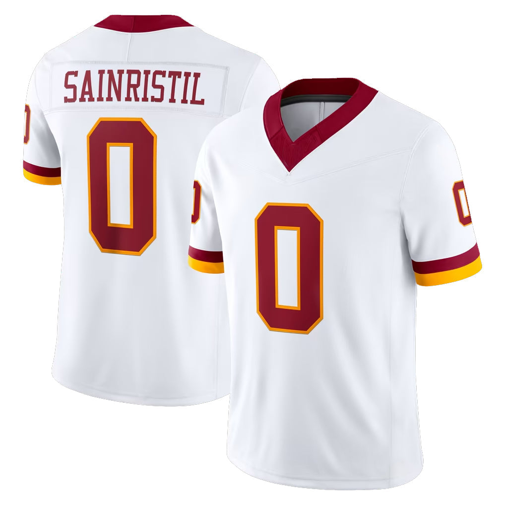 Friene W.Commanders #0 Mike Sainristil Player White Limited Vapor F.U.S.E. Home Game Stitched Jerseys
