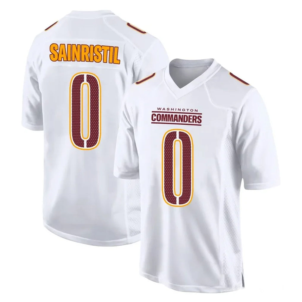 Friene W.Commanders #0 Mike Sainristil Player White Tundra Fashion Home Game Stitched Jerseys