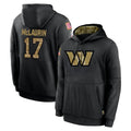Friene W.Commanders #17 Terry Mclaurin Player Black Salute to Service Performance Pullover Hoodies Home Game Stitched Jerseys