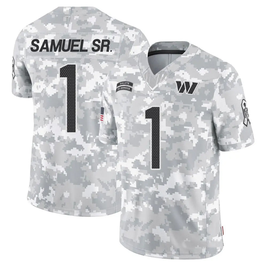 Friene W.Commanders #1 Deebo Samuel Sr Player Arctic Camo Salute to Service Limited Football Jerseys