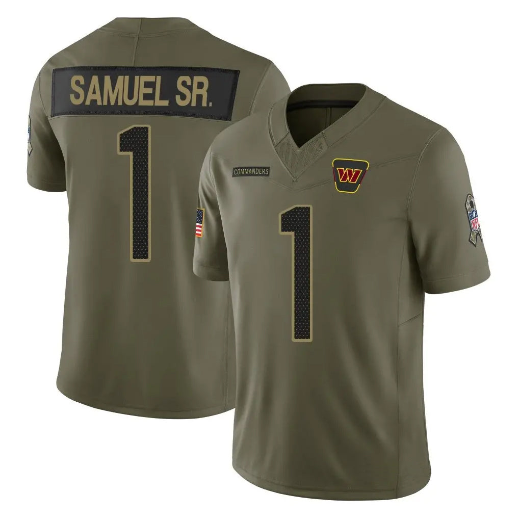 Friene W.Commanders #1 Deebo Samuel Sr Player Olive Salute To Service Limited Stitched Jerseys