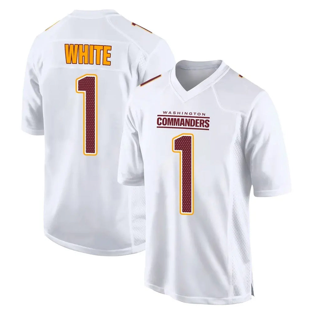Friene W.Commanders #1 Rachaad White Player White Tundra Fashion Home Game Stitched Jerseys