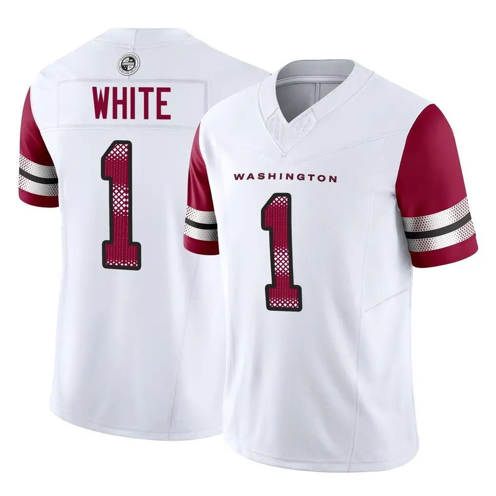 Friene W.Commanders #1 Rachaad White Player White Vapor F.U.S.E. Limited Home Game Stitched Jerseys