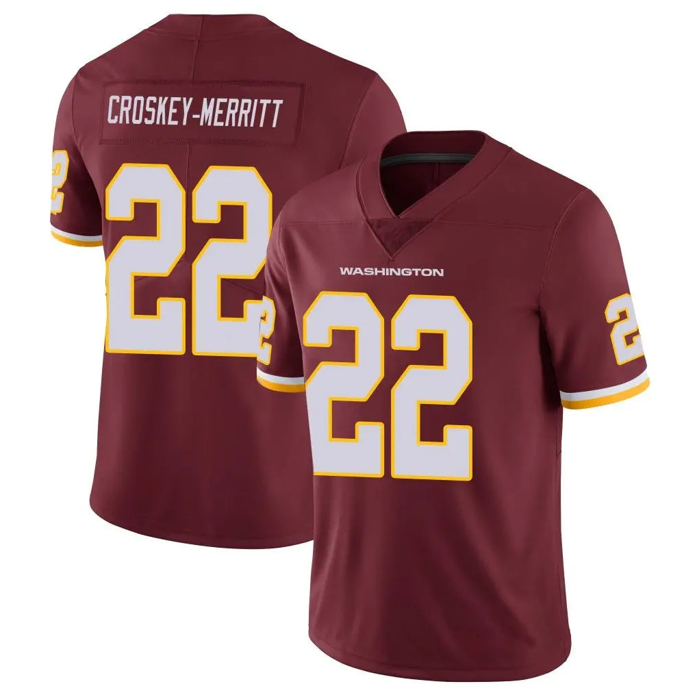 Friene W.Commanders #22 Jacory Croskey-Merritt Player Burgundy Vapor Limited Stitched Jerseys