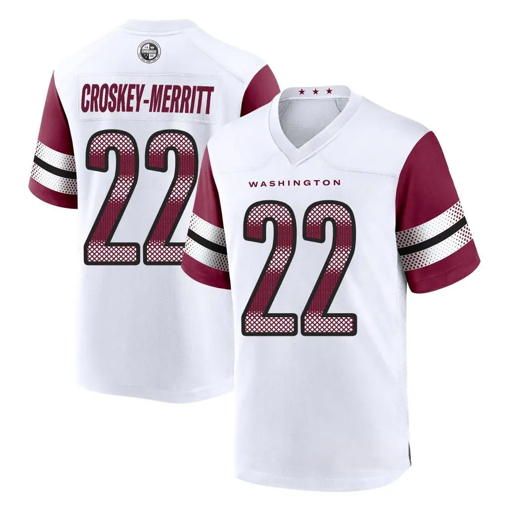 Friene W.Commanders #22 Jacory Croskey-Merritt Player White Limited Home Game Stitched Jerseys