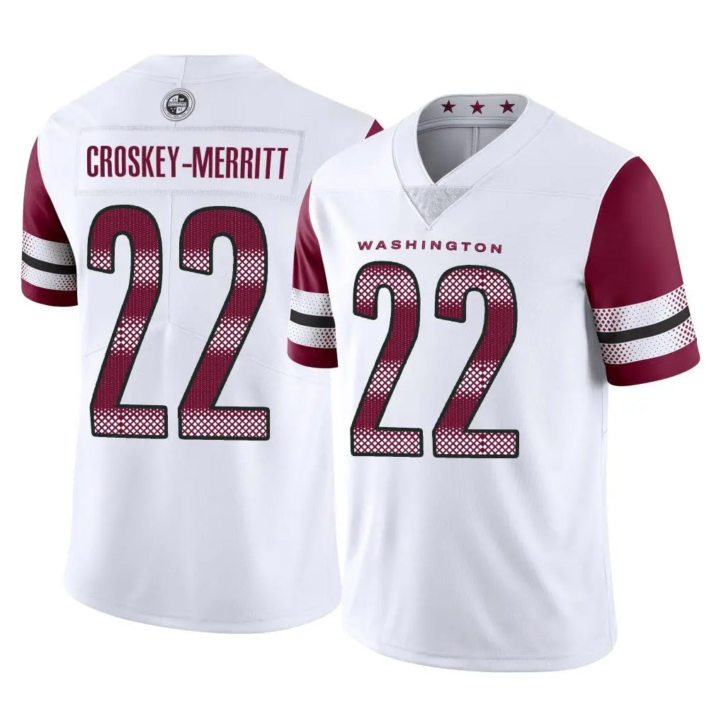Friene W.Commanders #22 Jacory Croskey-Merritt Player White Limited Vapor Untouchable Home Game Stitched Jerseys