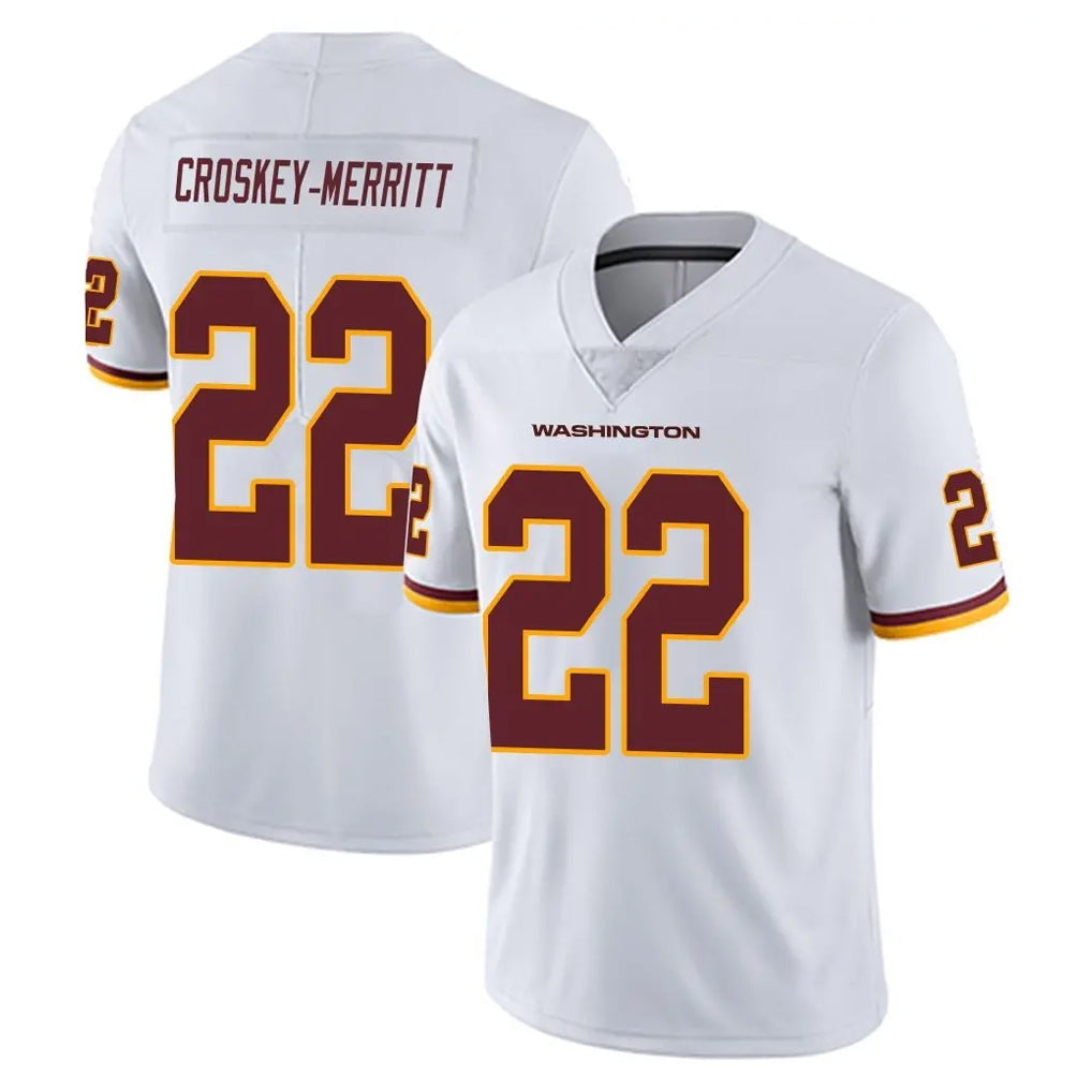 Friene W.Commanders #22 Jacory Croskey-Merritt Player White Tundra Fashion Home Game Stitched Jerseys