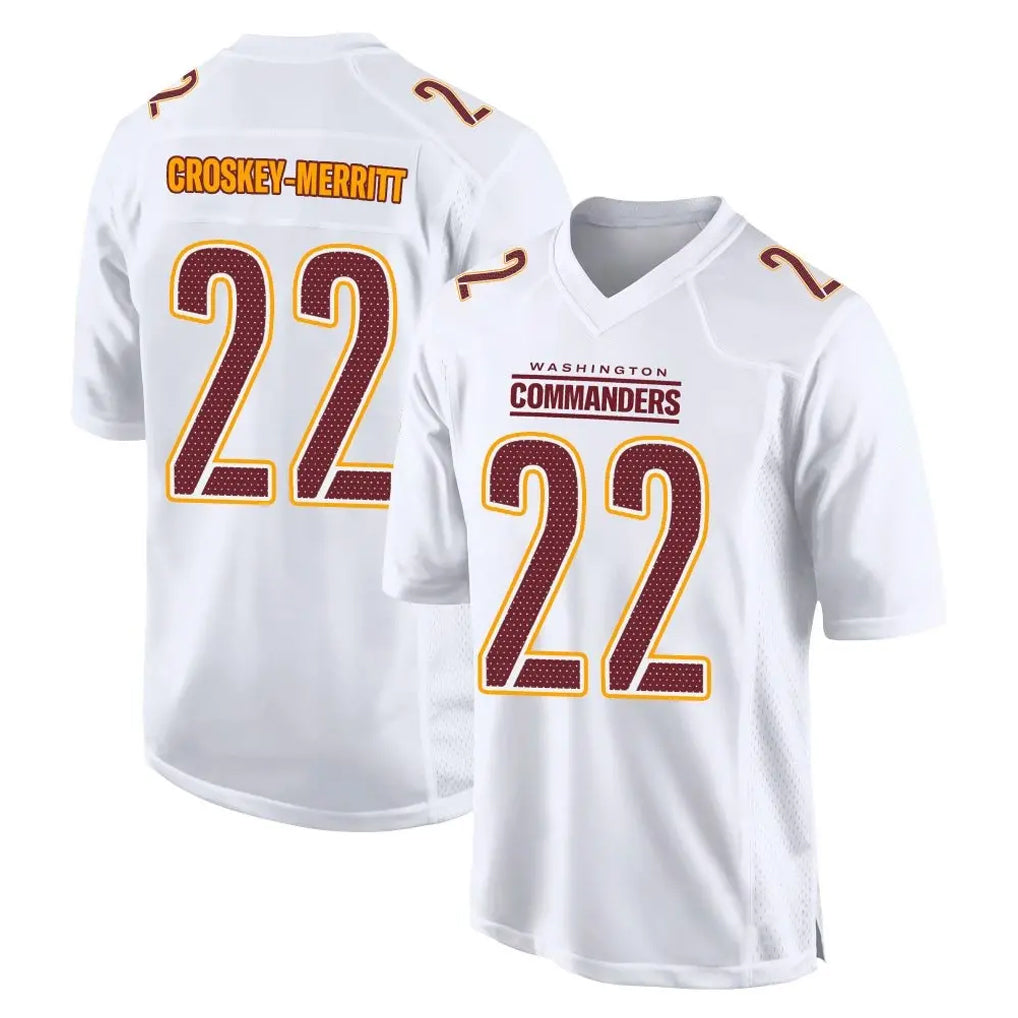 Friene W.Commanders #22 Jacory Croskey-Merritt Player White Tundra Fashion Home Game Stitched Jerseys