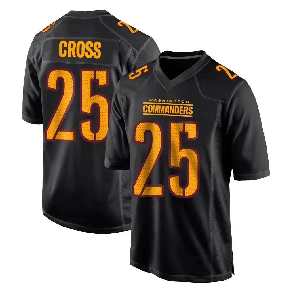 Friene W.Commanders #25 Nick Cross Player Black Carbon Fashion Home Game Stitched Jerseys