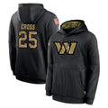 Friene W.Commanders #25 Nick Cross Player Black Salute to Service Performance Pullover Hoodies Home Game Stitched Jerseys