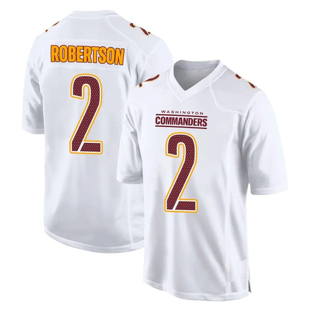 Friene W.Commanders #2 Amik Robertson Player White Tundra Fashion Home Game Stitched Jerseys