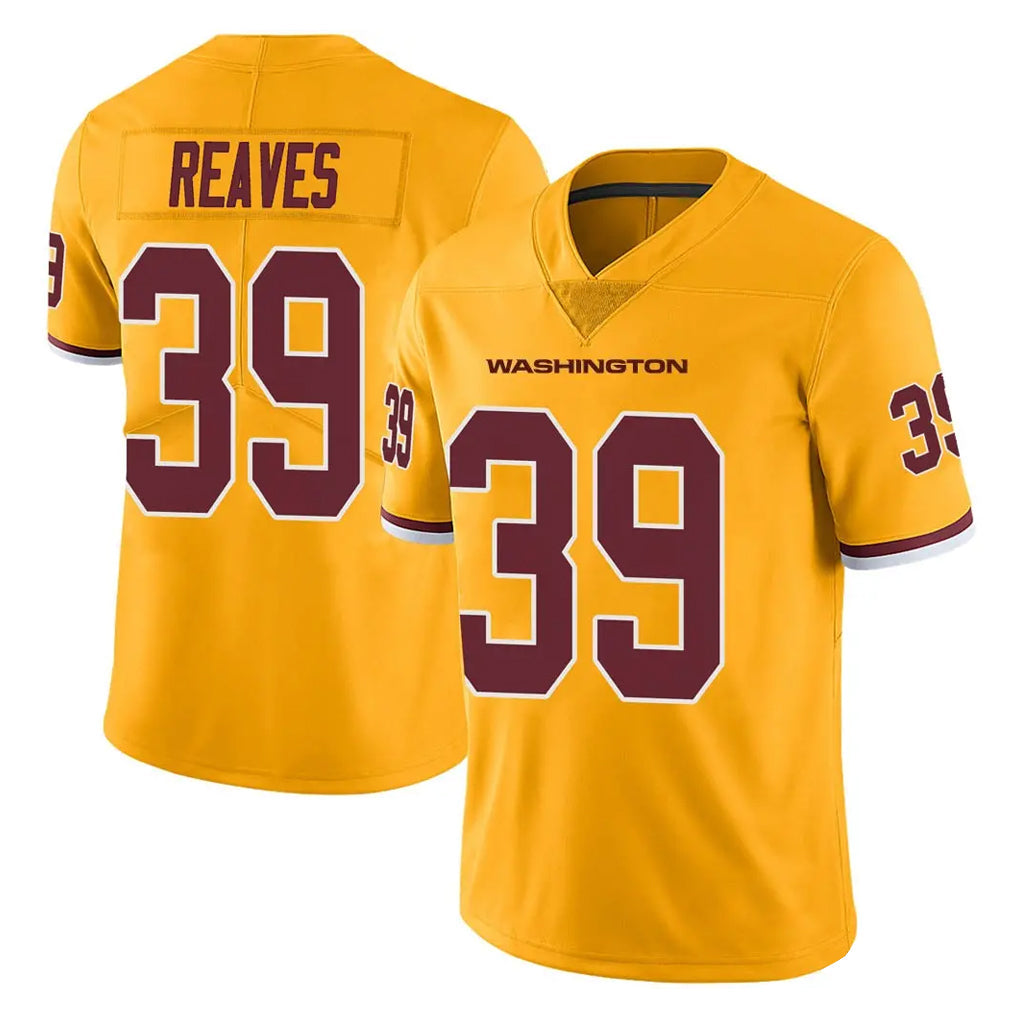 Friene W.Commanders #39 Jeremy Reaves Player Gold Limited Color Rush Home Game Stitched Jerseys