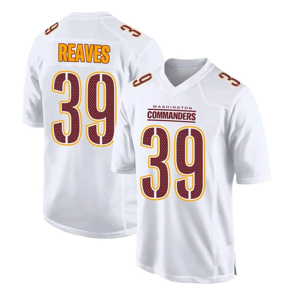 Friene W.Commanders #39 Jeremy Reaves Player White Tundra Fashion Home Game Stitched Jerseys
