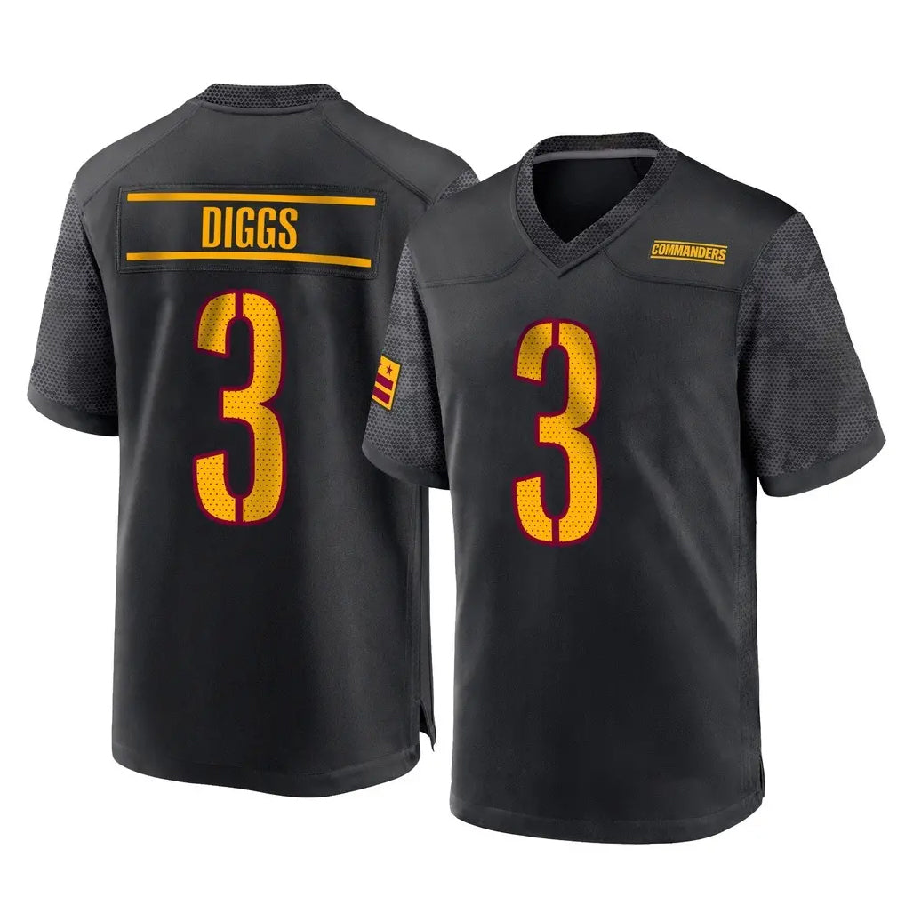 Friene W.Commanders #3 Stefon Diggs Player Black Home Game Stitched Jerseys