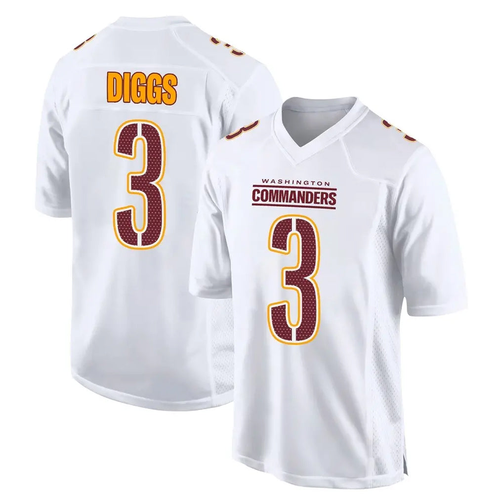 Friene W.Commanders #3 Stefon Diggs Player White Tundra Fashion Home Game Stitched Jerseys