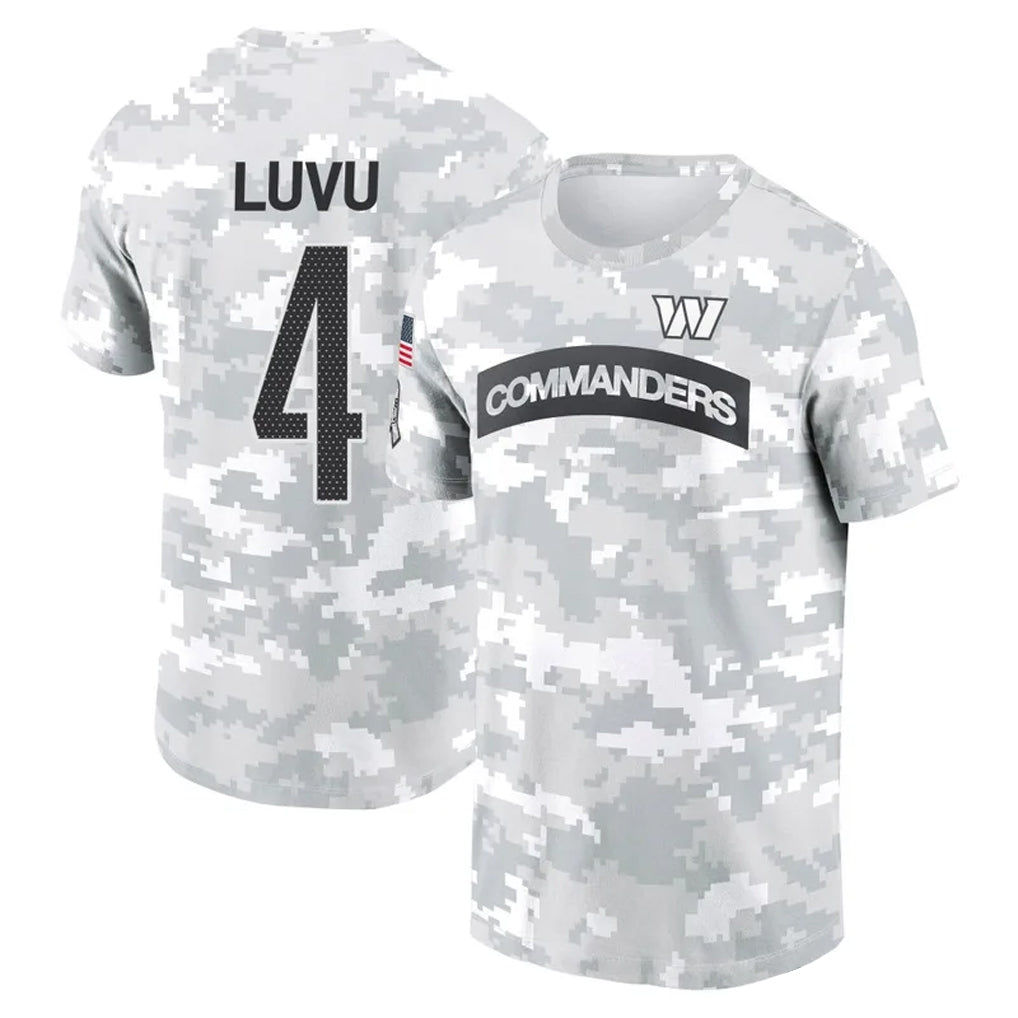 Friene W.Commanders #4 Frankie Luvu Player Arctic Camo Salute to Service Hoodies Stitched Jerseys