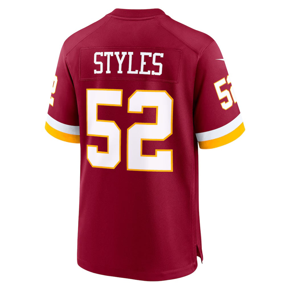 Friene W.Commanders #52 Sonny Styles Burgundy 2026 Draft First Round Pick No. 7 Team Game Stitched Jerseys