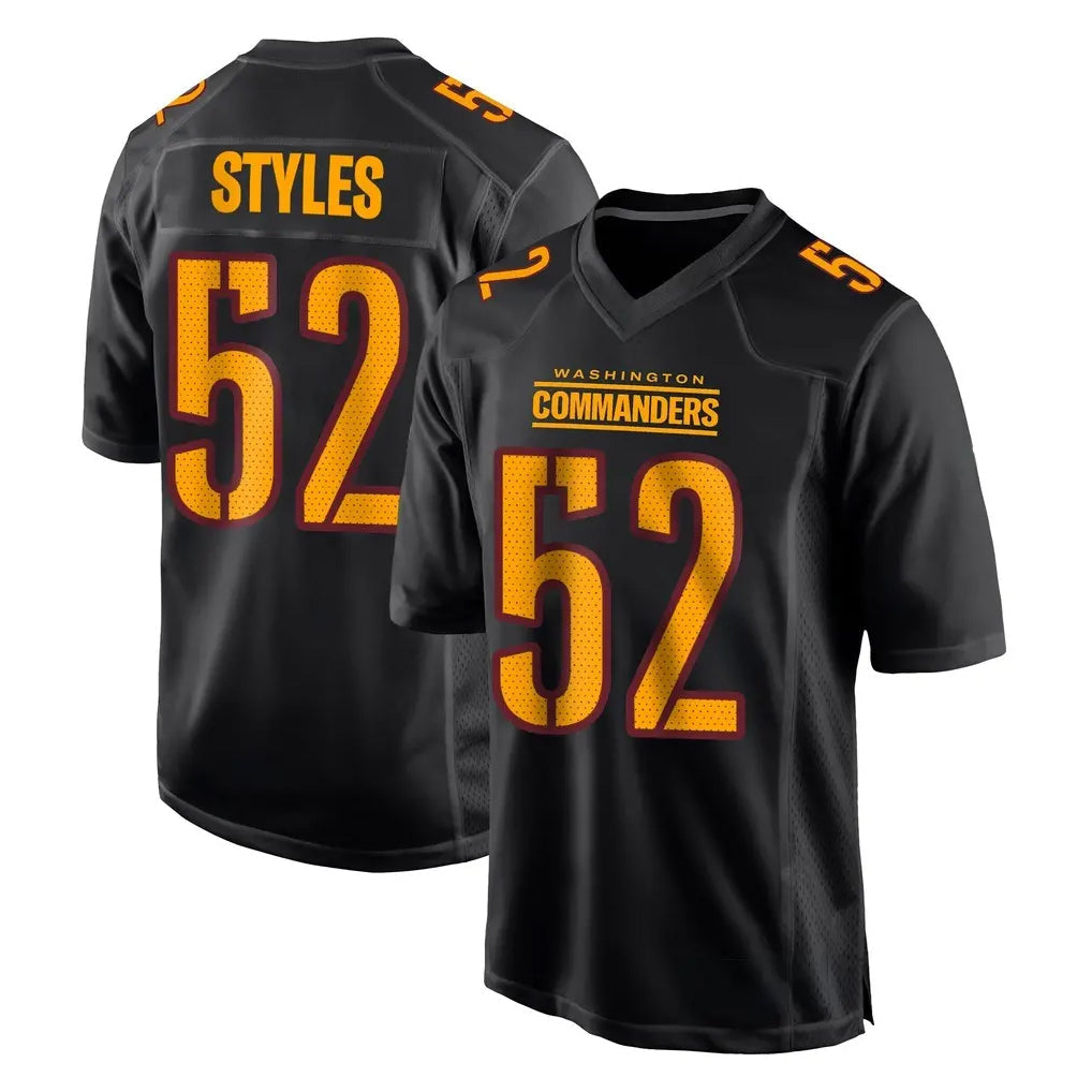 Friene W.Commanders #52 Sonny Styles Player Black Carbon Fashion Home Game Stitched Jerseys