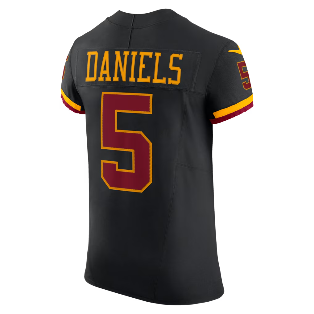 Friene W.Commanders #5 Jayden Daniels Black Alternate Vapor F.U.S.E. Elite Stitched Jerseys